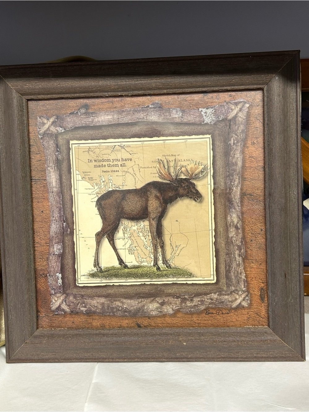 Rustic Brown Moose Wall Art Print - From Home And Garden Party